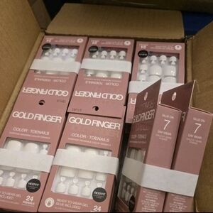 12 Boxes of Goldfinger White Toe Nails - 24 Toenails In Each Box